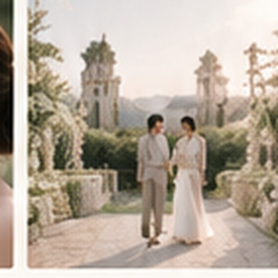 Isabella and Miguel at a garden venue