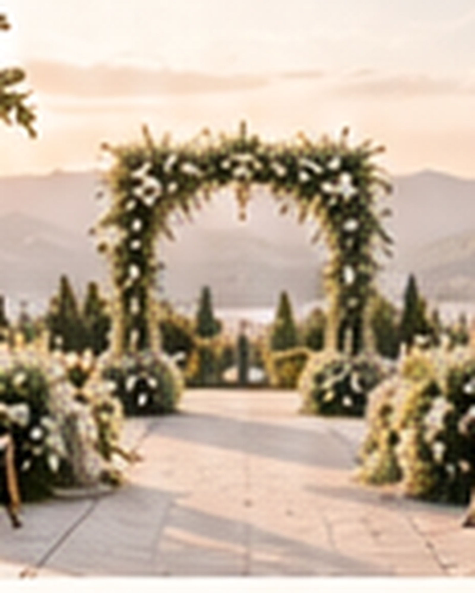 The garden wedding aisle