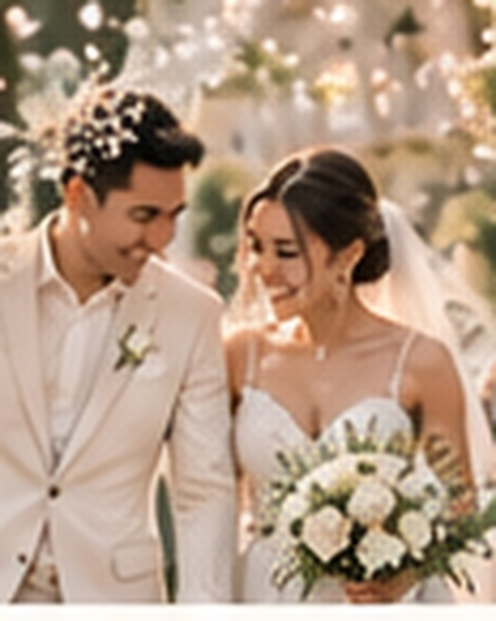 Isabella and Miguel celebrating after the ceremony